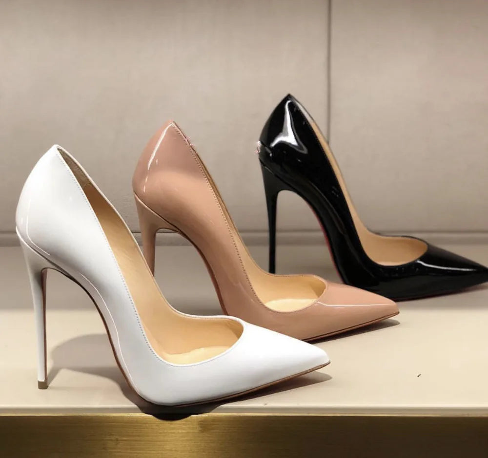 So Nice Kate Heels 12cm/10cm Black Patent Leather Shoe Pigalle Fashion Wedding Bridal Pumps