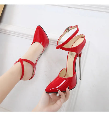 💘16 Cm Heel Point Toe Popular Super High Heel Pumps💘