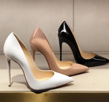 So Nice Kate Heels 12cm/10cm Black Patent Leather Shoe Pigalle Fashion Wedding Bridal Pumps