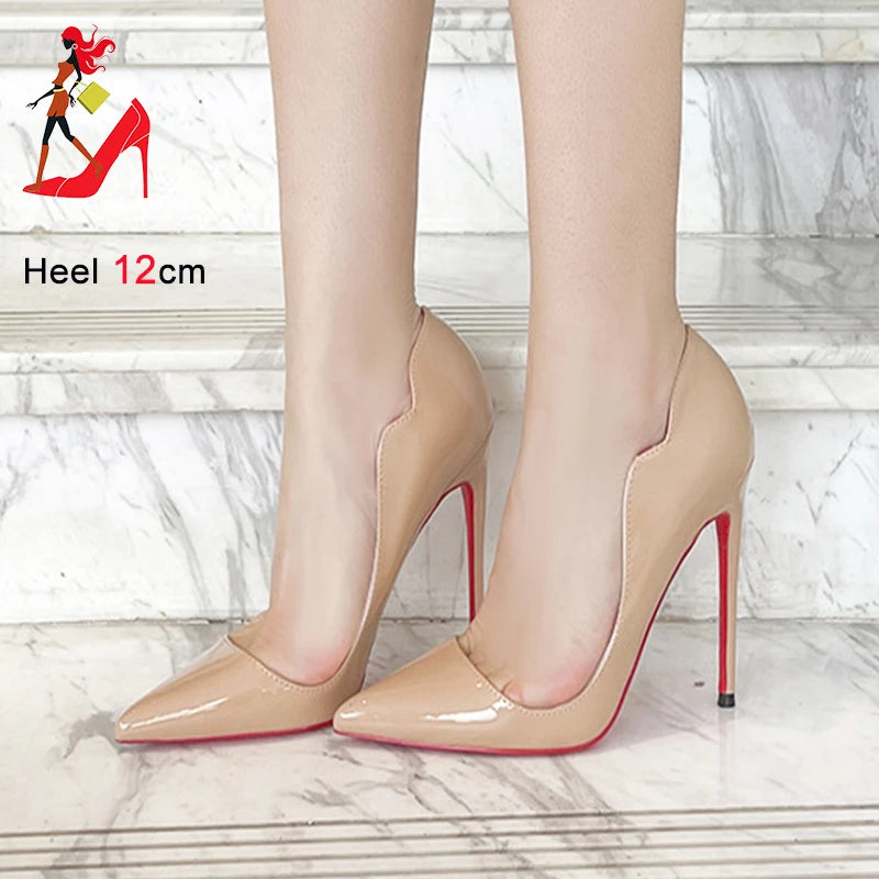 ⭐12CM Pointed Toe Unique Tailoring Office Stiletto French Style Celebrity Party Single Sole Pumps⭐