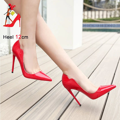 ⭐12CM Pointed Toe Unique Tailoring Office Stiletto French Style Celebrity Party Single Sole Pumps⭐