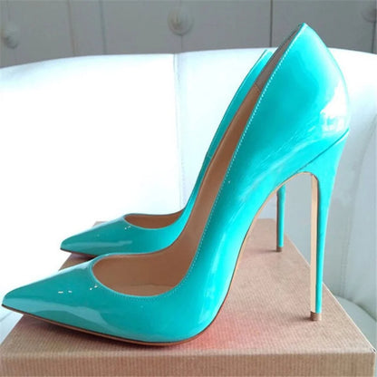 💙Sky Blue Patent Leather Pointed Toe Pumps💙
